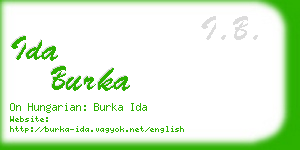 ida burka business card